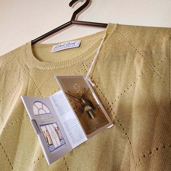 100% Cashmere RICHARD GRAND sand short sleeve sweater - Picture 9 of 10